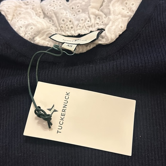 Navy Rosemary Eyelet Knit Top - Picture 9 of 13